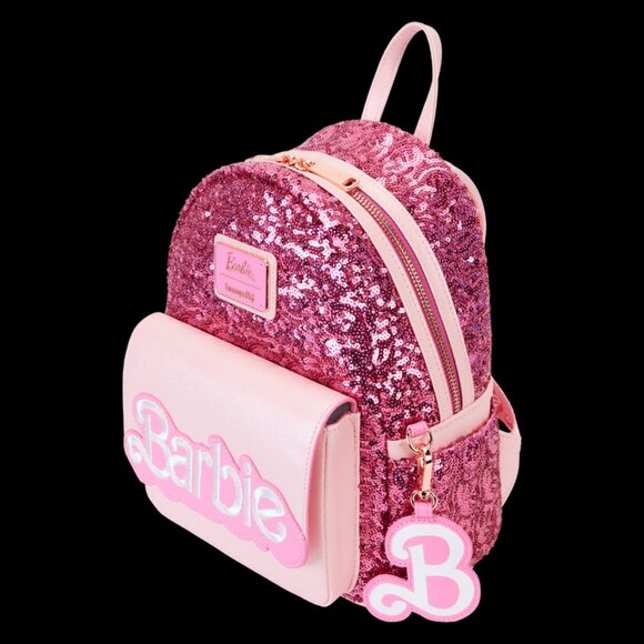 Barbie Loungefly 65th Anniversary Exclusive Sequin Logo Mini Backpack NWT main image 9